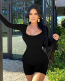 U-neck Women Elastic Romper S-L