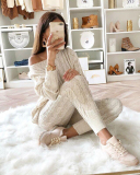 Hot Sale Long Sleeve Sweater Pants Sets Two Pieces Outfit S-5XL