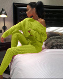 Popular Long Sleeve Knit Women Sweater Pants Sets S-3XL
