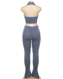 Knitted Set Women Vest High Waist Pant Two Piece Set S-L