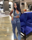 Knitted Set Women Vest High Waist Pant Two Piece Set S-L