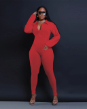 Long Sleeve V-neck Wholesale Winter Jumpsuit S-2XL