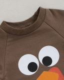Boby's Long Sleeve Turkey Printed Thanksgiving Pajamas Brown 60cm-90cm