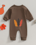 Boby's Long Sleeve Turkey Printed Thanksgiving Pajamas Brown 60cm-90cm