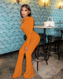 Top Sale New Long Sleeve Zipper Women Jumpsuits S-2XL
