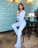 Top Sale New Long Sleeve Zipper Women Jumpsuits S-2XL