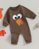 Boby's Long Sleeve Turkey Printed Thanksgiving Pajamas Brown 60cm-90cm