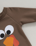 Boby's Long Sleeve Turkey Printed Thanksgiving Pajamas Brown 60cm-90cm