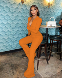 Top Sale New Long Sleeve Zipper Women Jumpsuits S-2XL