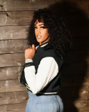 Top Sale Women Colorblock Long Sleeve Button Baseball Jackets S-2XL