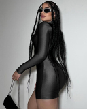 2023 New Long Sleeve Half Zipper Slim Rompers Street Fashion Black Gray Green S-L