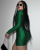 2023 New Long Sleeve Half Zipper Slim Rompers Street Fashion Black Gray Green S-L