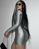 2023 New Long Sleeve Half Zipper Slim Rompers Street Fashion Black Gray Green S-L