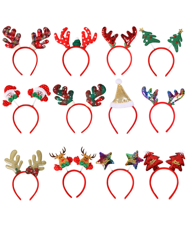 Wholesale Xmas Elk Ears Santa Claus Christmas Tree Headband
