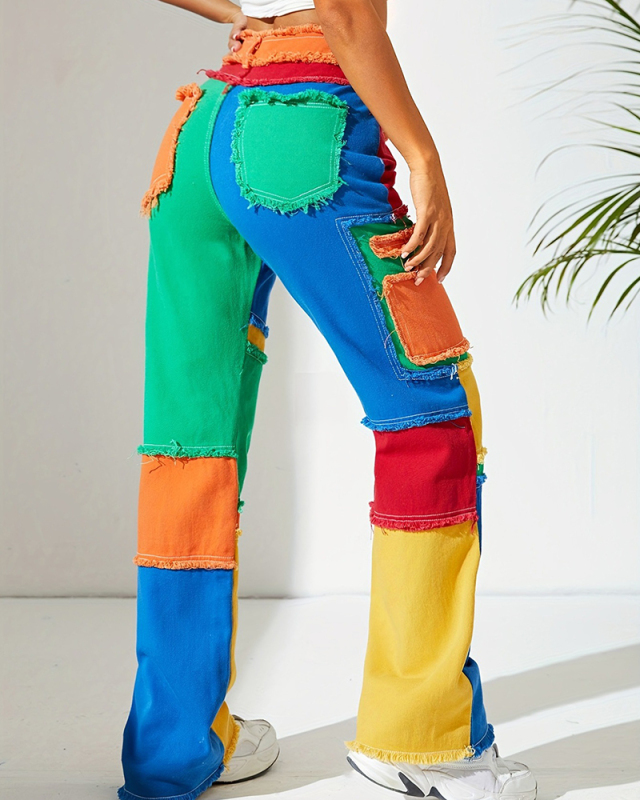 Colorful Women Fashion Street Style Bright Color Pants S-XXL