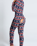 Wholesale Printed  Christmas Red Women Jumpsuit S-XL