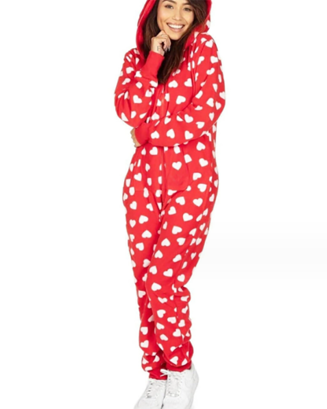 Christmas Red Women Comfort Jumpsuit S-XL