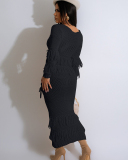 Knitted Wholesale Pockets Women Fashion Dress S-XXL