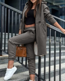 Women Long Sleeve Hoodie Warm Coat Casual Pants Sets Two Pieces Outfit S-2XL