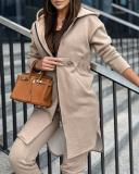 Women Long Sleeve Hoodie Warm Coat Casual Pants Sets Two Pieces Outfit S-2XL