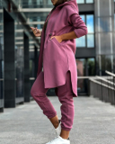 Women Long Sleeve Hoodie Warm Coat Casual Pants Sets Two Pieces Outfit S-2XL