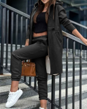 Women Long Sleeve Hoodie Warm Coat Casual Pants Sets Two Pieces Outfit S-2XL