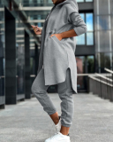 Women Long Sleeve Hoodie Warm Coat Casual Pants Sets Two Pieces Outfit S-2XL