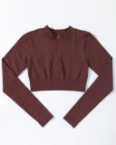 Half Zipper Knitting Long Sleeve Yoga Tops S-L