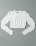 Half Zipper Knitting Long Sleeve Yoga Tops S-L