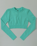 Half Zipper Knitting Long Sleeve Yoga Tops S-L