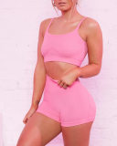 Yoga Solid Color Seamless Sling Sports Bra S-L
