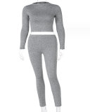 Solid Color Slim Long Sleeve Breathable Trend Sports Suit