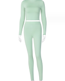 Solid Color Slim Long Sleeve Breathable Trend Sports Suit