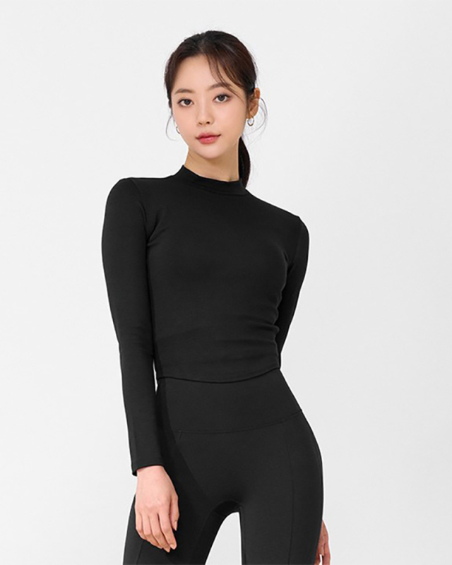 Solid Color Long Sleeve Yoga Tops No Pad S-L