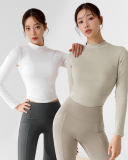 Solid Color Long Sleeve Yoga Tops No Pad S-L