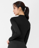 Solid Color Long Sleeve Yoga Tops No Pad S-L