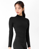 Solid Color Long Sleeve Yoga Tops No Pad S-L