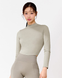 Solid Color Long Sleeve Yoga Tops No Pad S-L