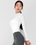 Solid Color Long Sleeve Yoga Tops No Pad S-L