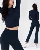 Solid Color Long Sleeve Yoga Tops No Pad S-L