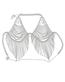 Sexy Luxury Tassel Bra Rhinestone Jewerly Culb Body Chain