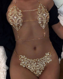 Luxury Rhinestone Bra String Sexy Jewerly Body Chain Gild Silvering