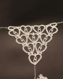 Sexy Luxury Rhinestone Heart Night Club Body Chain Gild Silvering