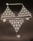 Sexy Luxury Rhinestone Heart Night Club Body Chain Gild Silvering
