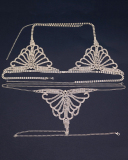 Sexy Rhinestone BIkini Fashion Jewerly Body Chain Gild Silvering