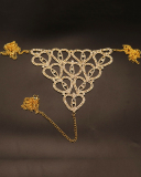 Sexy Luxury Rhinestone Heart Night Club Body Chain Gild Silvering