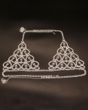Sexy Luxury Rhinestone Heart Night Club Body Chain Gild Silvering