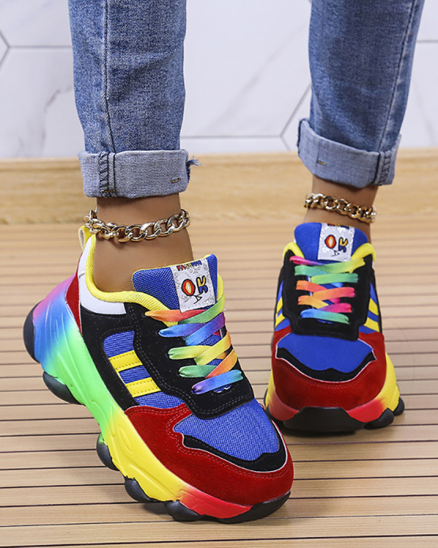 Popular Women Colorful Sports Sneakers Green Blue 35-43