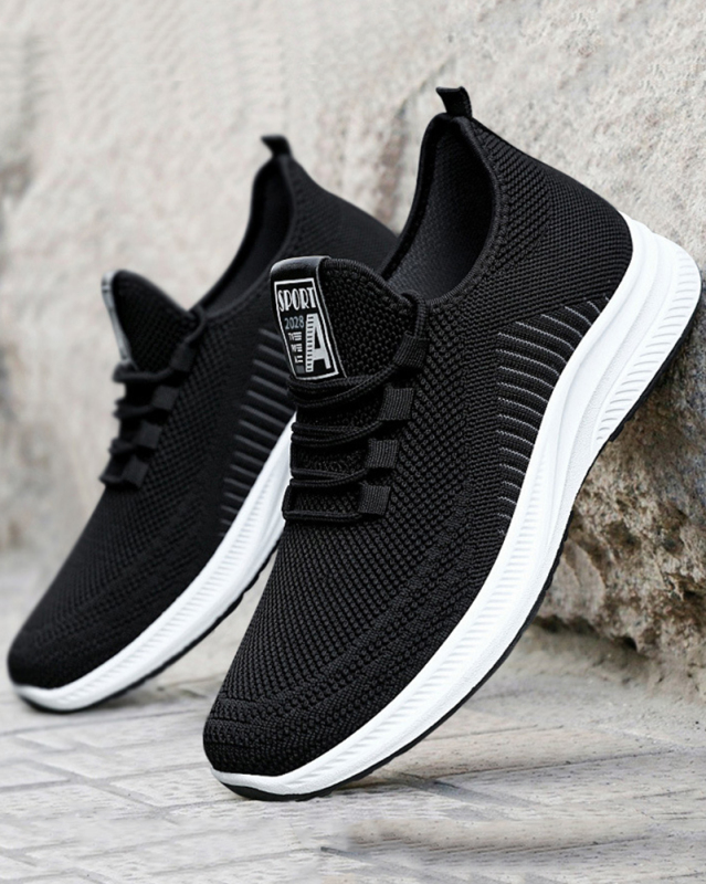Wholesale Men's Sport Breathable Sneakers Gray Black 39-44