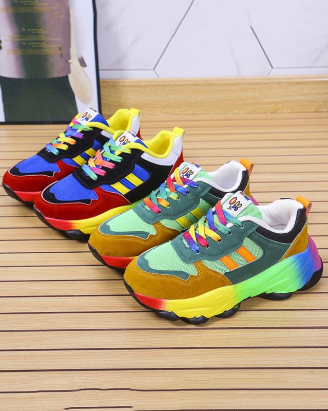 Popular Women Colorful Sports Sneakers Green Blue 35-43